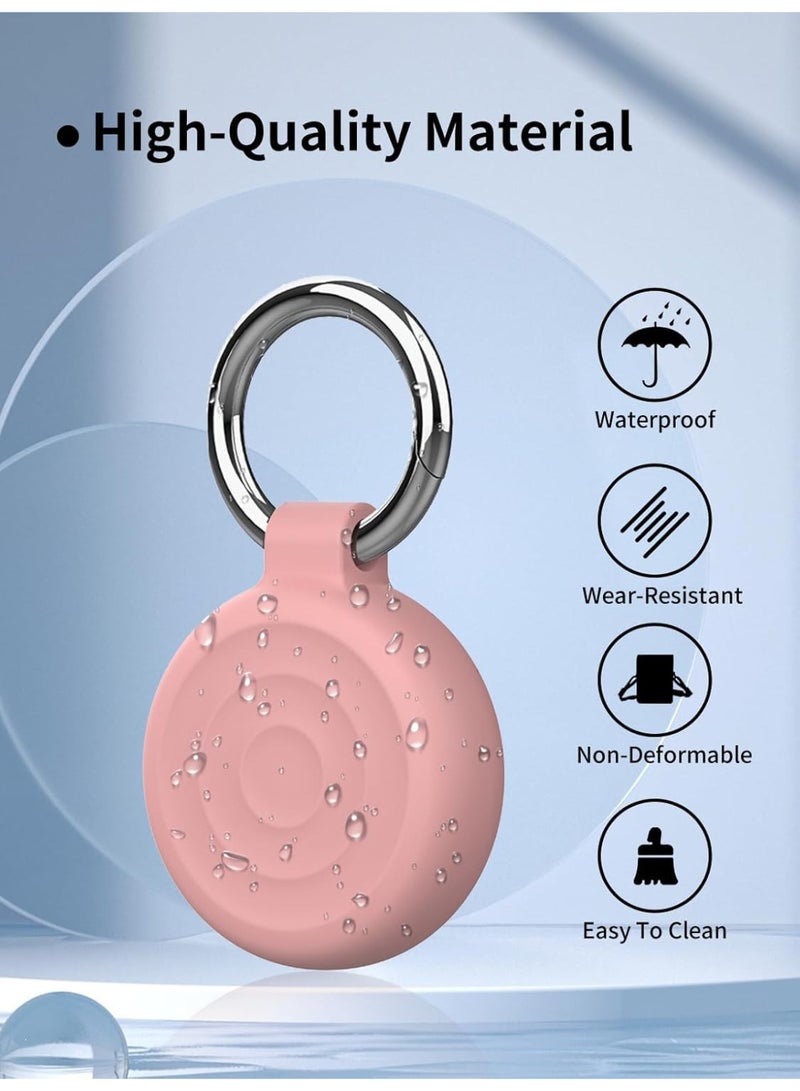 Protective Case Compatible with AirTags, Waterproof TPU Holder Case, Shockproof Anti-Scratch Cover with Keyring and Metal Catabiner, Tag Holder Protective Cover for Kids, Key, Bag, Luggage (Pink D) - Image 3